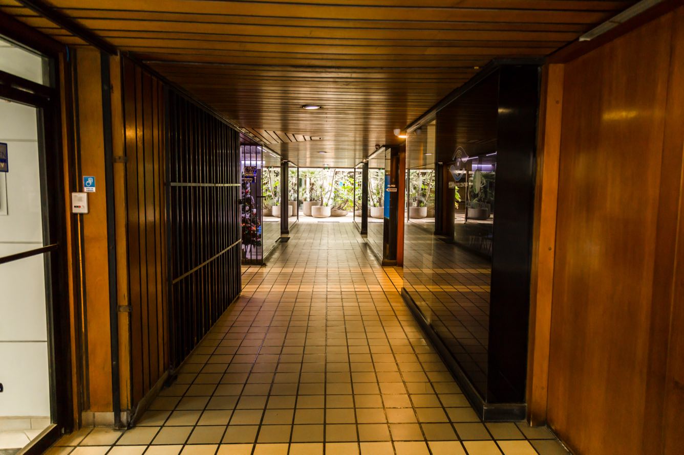 Tiled entrance hall at Tijuana Eye Center, Tijuana, Mexico